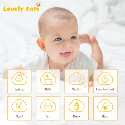 12 Pack Muslin Burp Cloths 10x20 Inch for Baby (White)