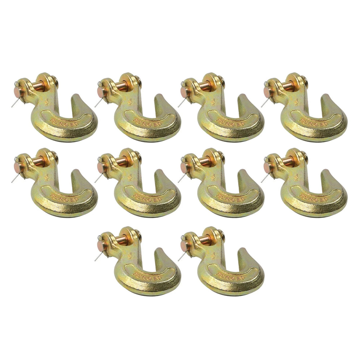 Set of 10 Chain Hooks 1/2" G70, 11,300 lbs Working Load