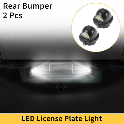 2pcs License Plate Light White Red for Ford F-150 F-250 F-350 (1990–2001)