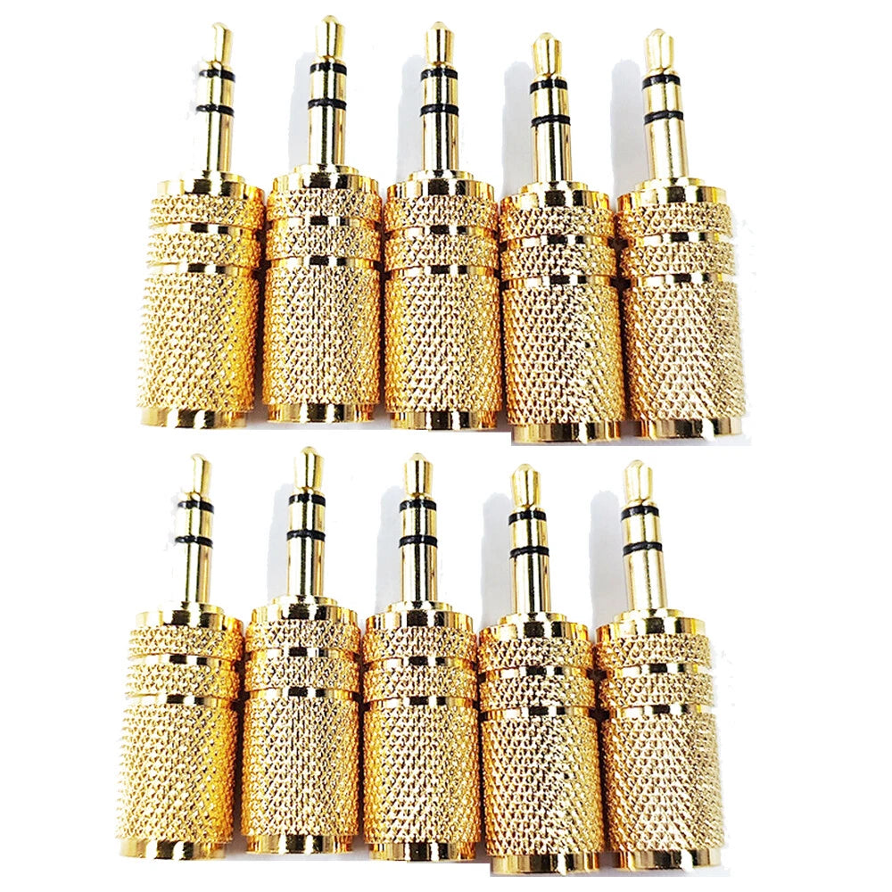 10Pcs 3.5mm Stereo TRS Male to Mono TS Female Audio Adapter