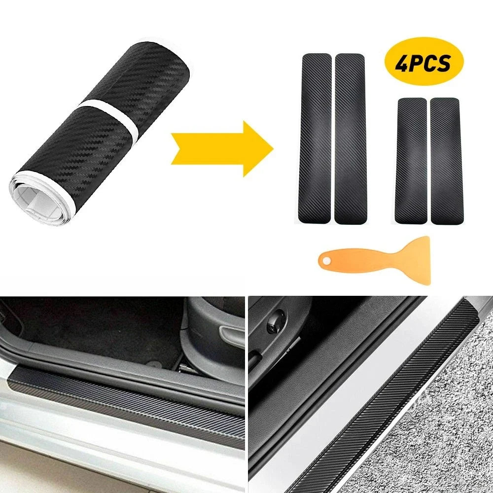Set of 4 Carbon Fiber Door Sill Protectors for 2021 Models