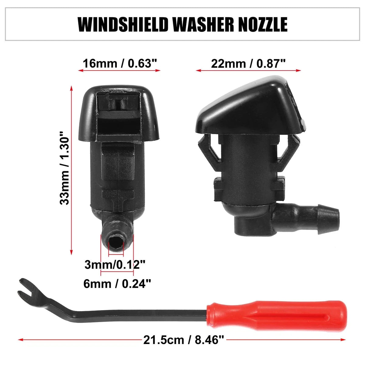 11pcs Front Windshield Washer Nozzle Kit 7T4Z17603A for Ford Edge (2007–2010)