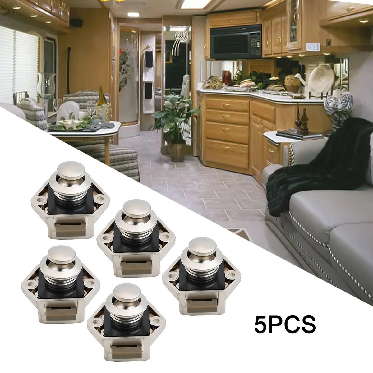 5pcs Push Button Drawer Lock for Motorhome and Camper