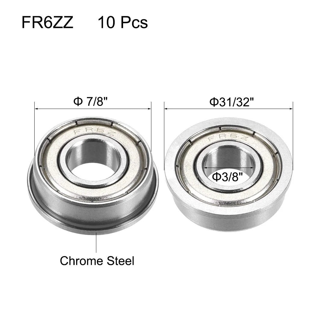 Flanged Ball Bearing 3/8" x 7/8" x 9/32" for Automotive Applications