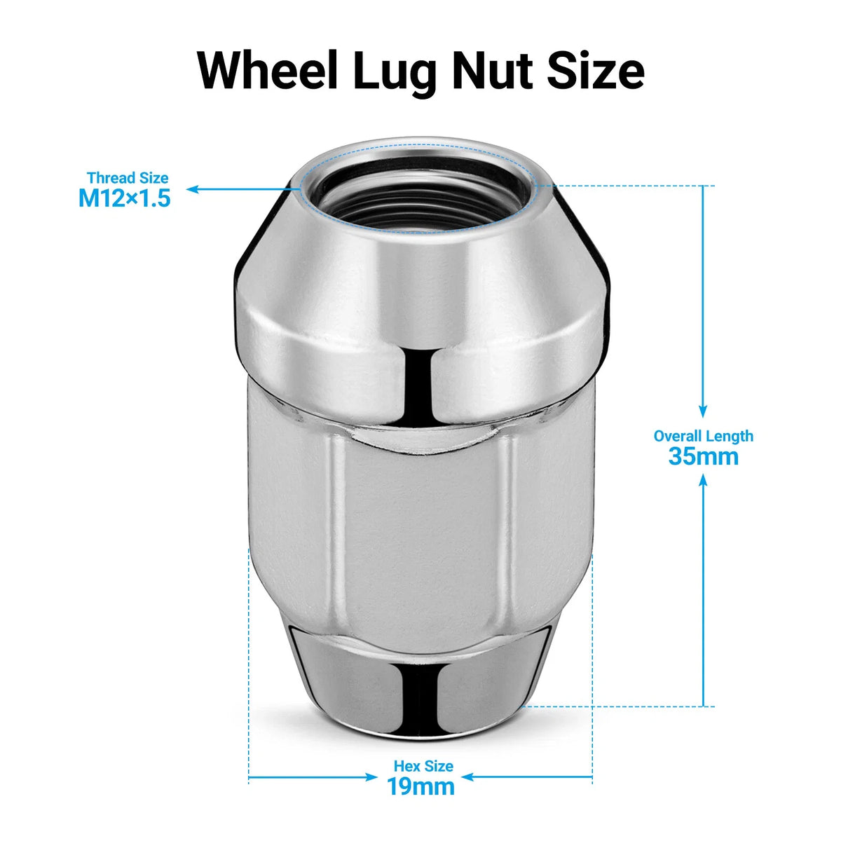 20-Pc Chrome Acorn Lug Nuts for Buick Skylark, Corsica, Spirit, Mark VIII (1985–1998)