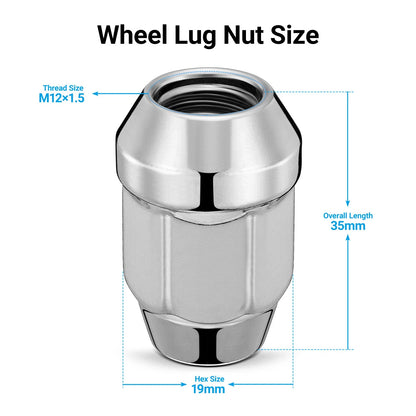 20-Pc Chrome Acorn Lug Nuts for Buick Skylark, Corsica, Spirit, Mark VIII (1985–1998)
