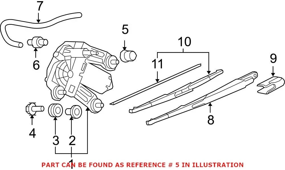 Back Glass Wiper Arm Grommet for BMW (2000–2023) 61627129283