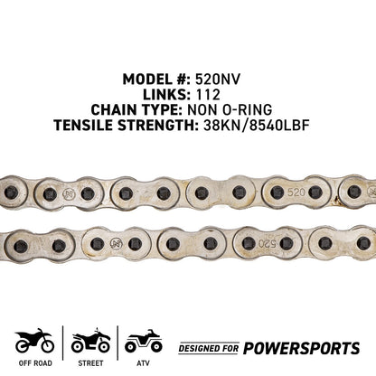 Sprocket Chain Set 14/49 Tooth for Kawasaki KX250 (2014–2019) MK1003530, 42041-1384, 42041-1449, 42041-1256