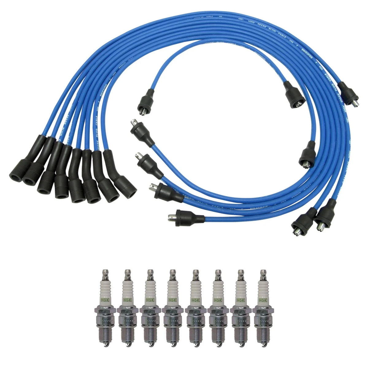 NGK Wire Set & 8 G-Power Platinum Spark Plugs Kit for Chevrolet Camaro (1967–1969)