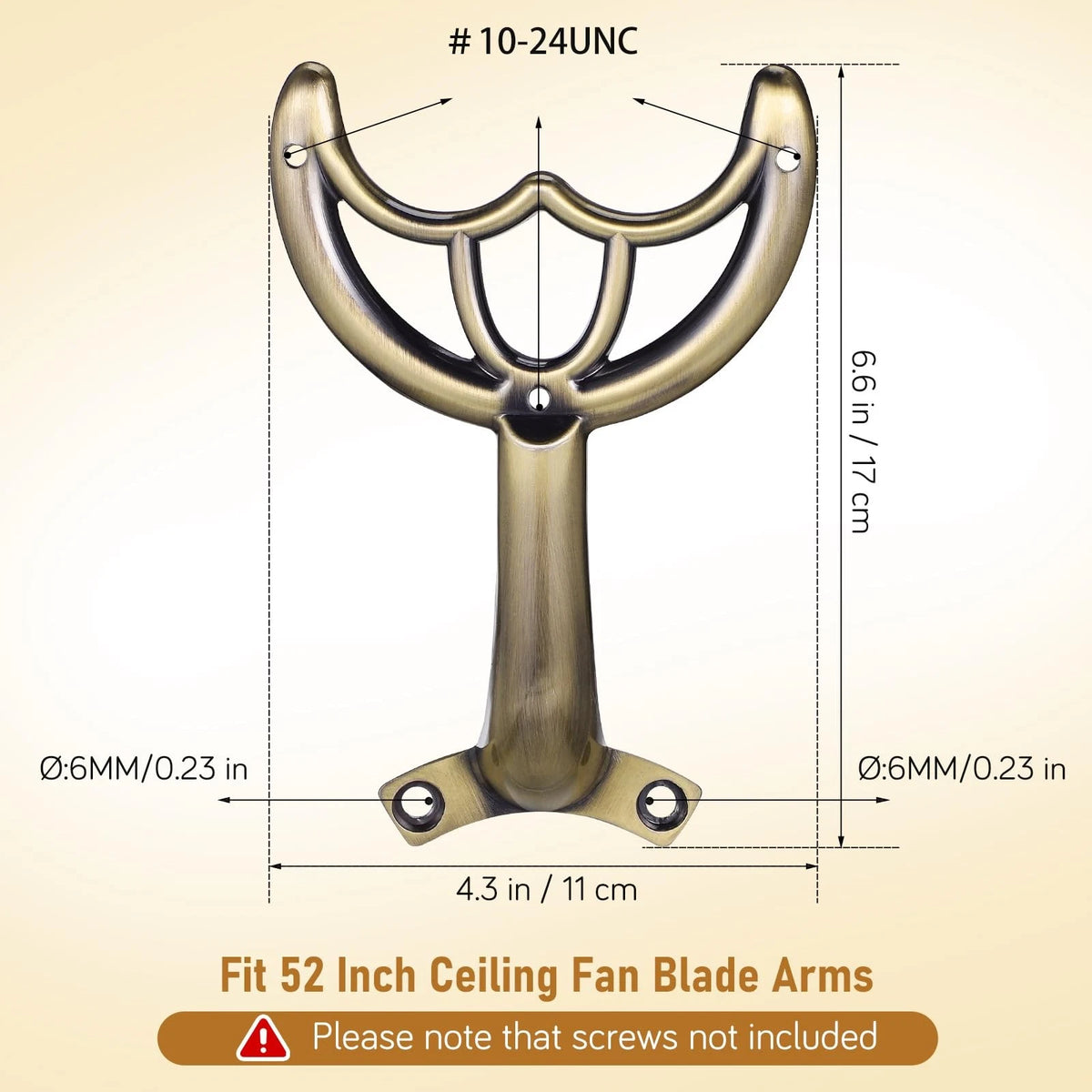 Antique Brass Ceiling Fan Blade Arms for 17.00X11.00X4.50CM