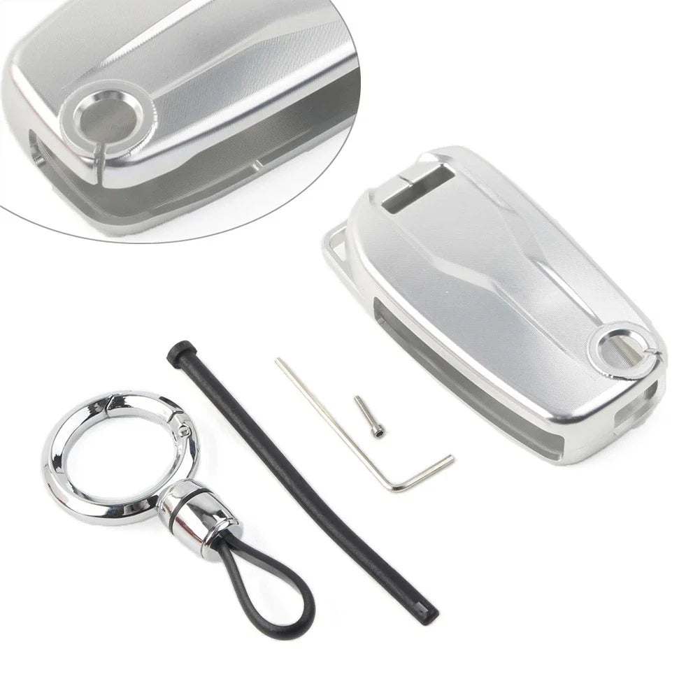 Key Case Shell Cover for Ducati Diavel (2011–2023) - Aluminum Alloy Silver