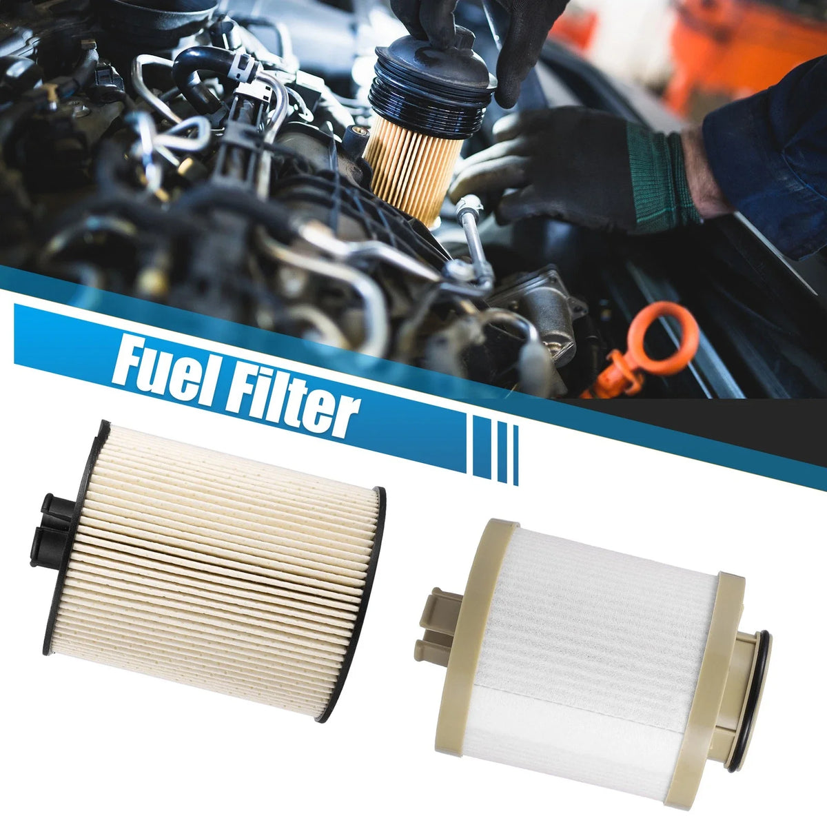 FD4617 Fuel Filter Element Diesel Kit for Ford F250 F350 Super Duty (2008–2010)