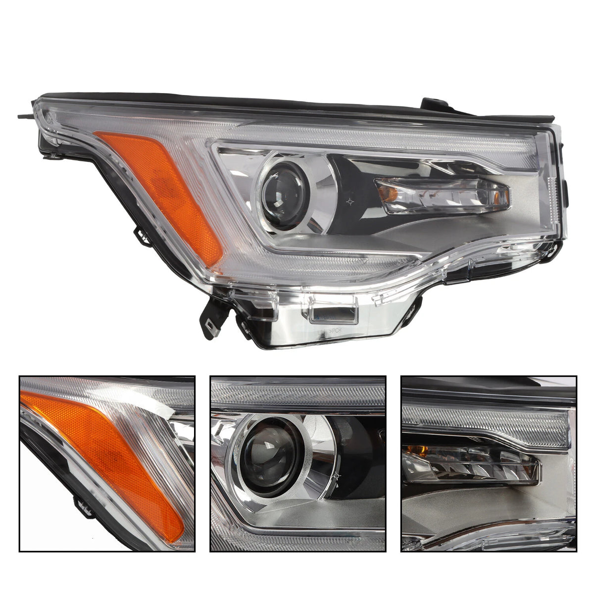 Right Passenger Side Headlight for GMC Acadia (2017–2019) GM2503446, LED, Chrome