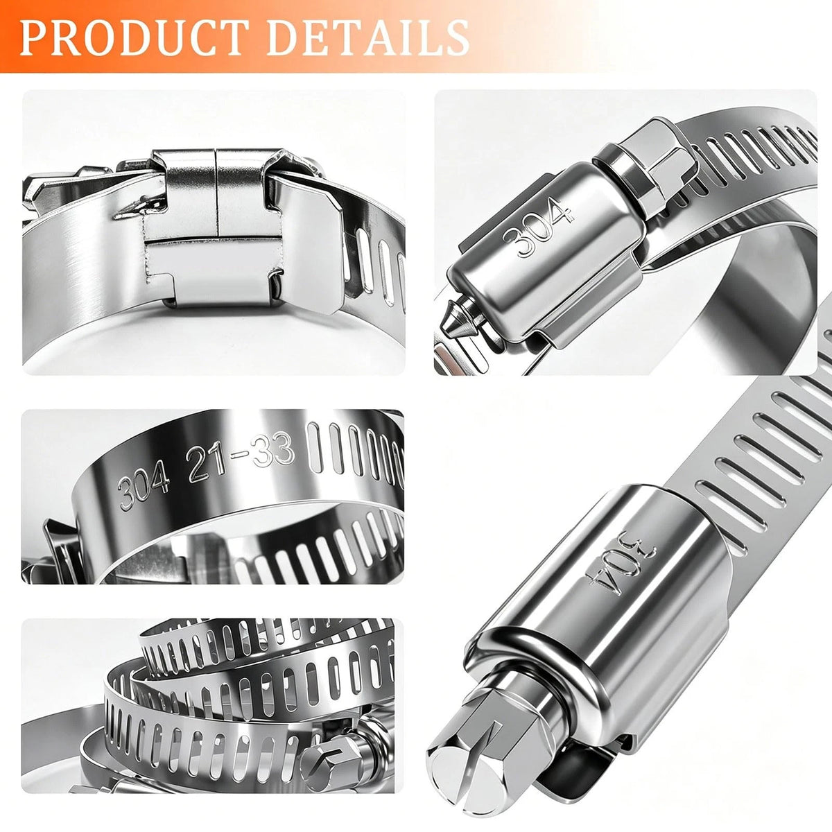 202PCS Hose Clamp Assortment for Automotive Applications (Universal)