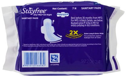 Stayfree Dry-Max Ultra-Thin with Wings for Women (Pack of 7)
