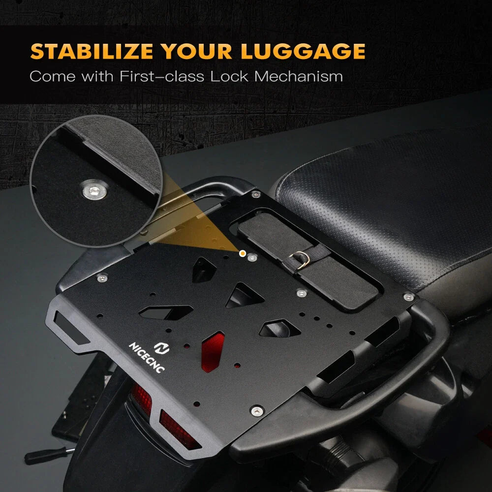 Aluminum Rear Luggage Rack Bracket Plate Kit for Kawasaki KLR650 (2008–2018)