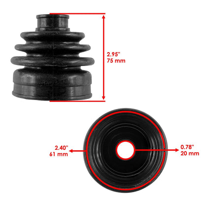Rear Axle Inner Outer CV Boot Kit for Yamaha Grizzly 450 (2011–2014) BO126+BO144