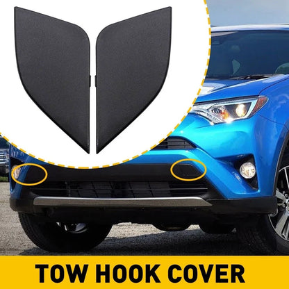 Pair Front Tow Hook Bumper Eye Covers for Toyota RAV4 (2016–2018)