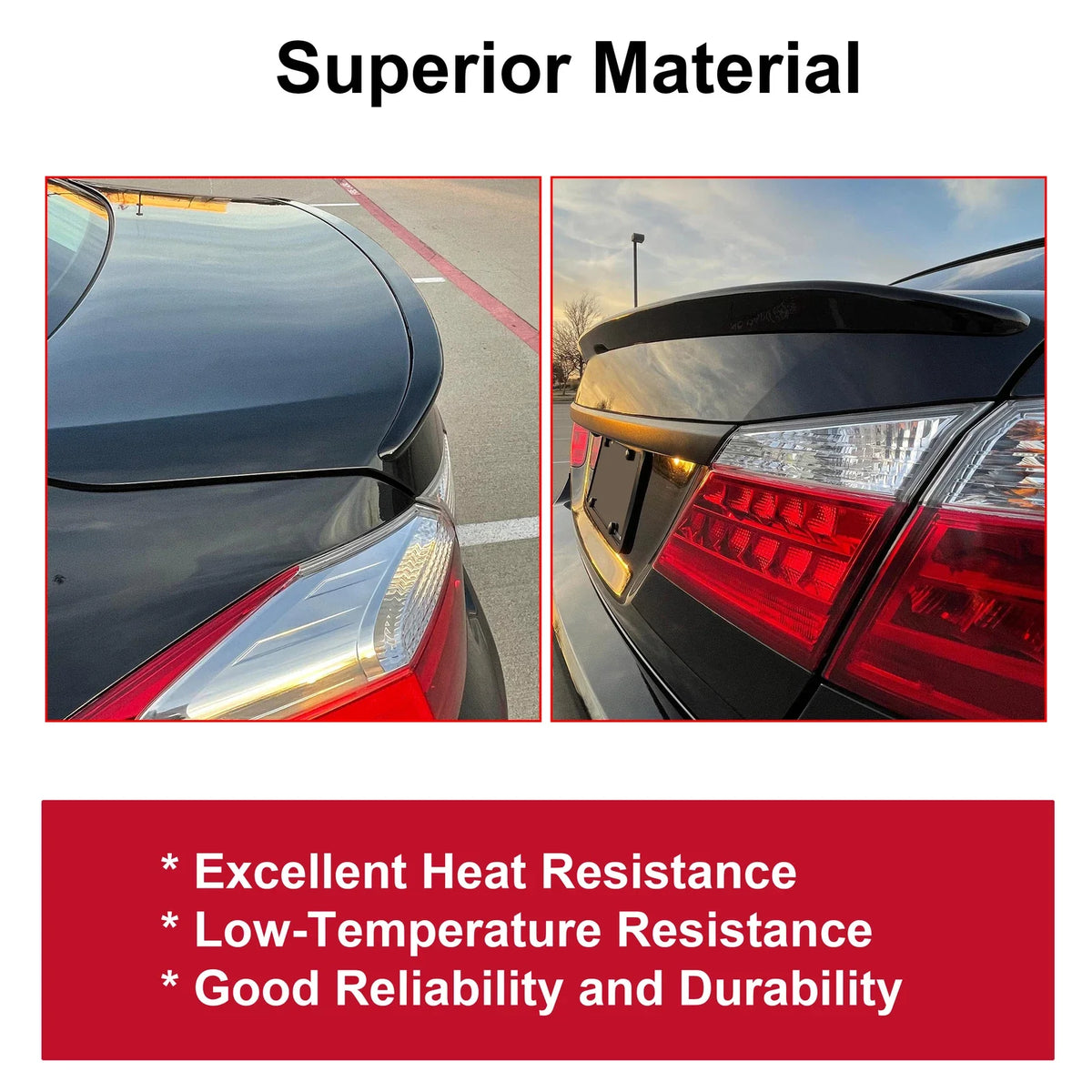 Trunk Spoiler for Honda Accord 4DR Sedan (2013–2017) - Glossy Black