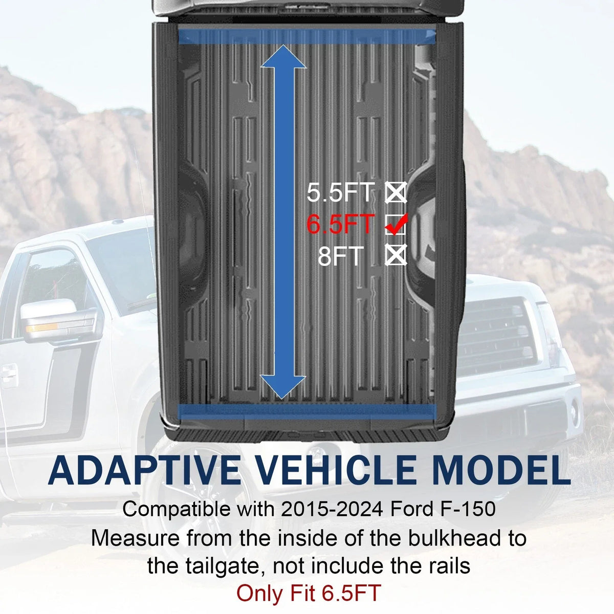 3-Fold Hard Tonneau Cover for Ford F-150 (2015–2024) Long Bed