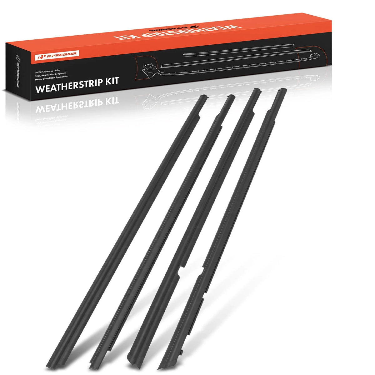 Set of 4 Door Belt Molding for Mitsubishi (5727A005, 5727A006, 5757A017, 5757A018)