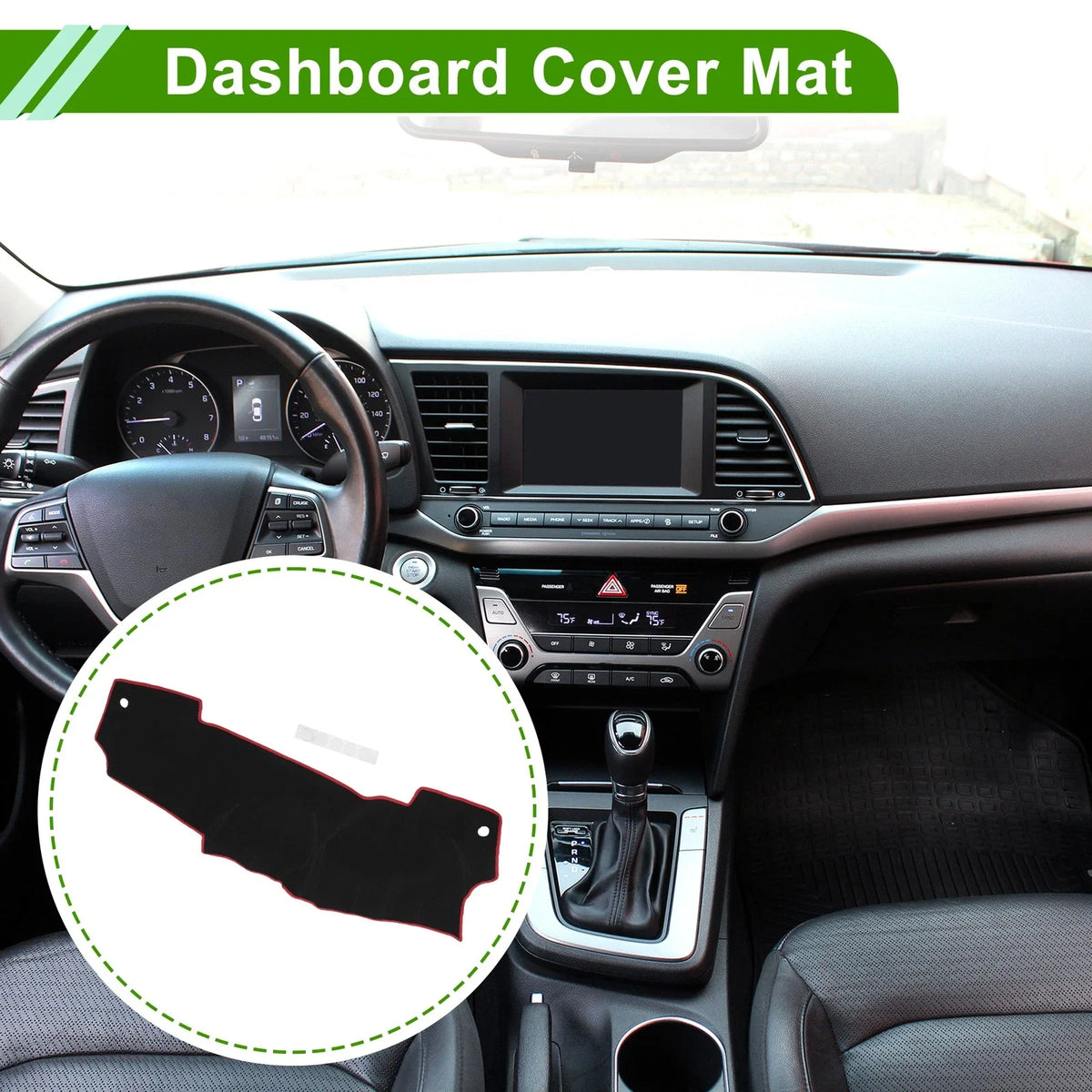 Dashboard Cover for Nissan Micra March K13 (2011–2016) Black Red Anti-Slip