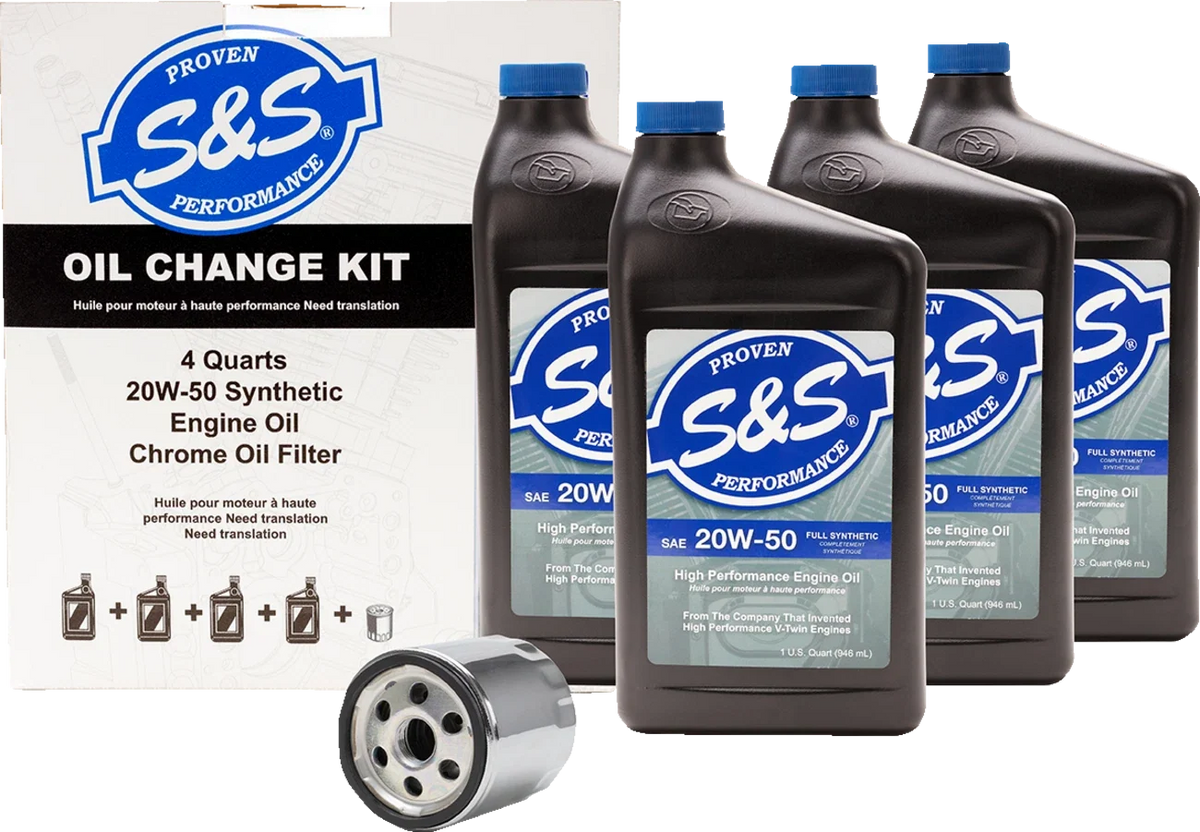 Oil Change Kit with Black Filter for Harley Davidson Big Twin/Sportster (1984–2022)