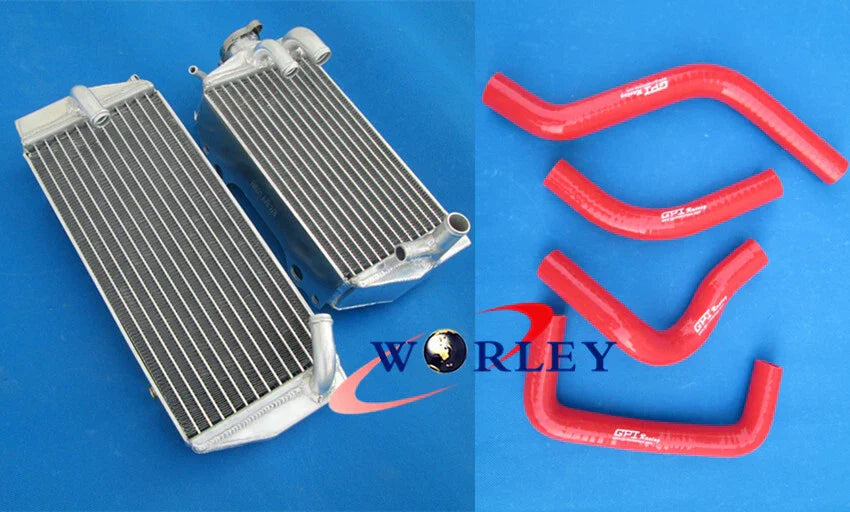 Aluminum Radiator + Blue Silicone Hose for Suzuki RMZ450 (2005)