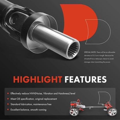 Rear Driveshaft Prop Shaft Assembly for Toyota Highlander (2014–2019) 3710048050, 976-413