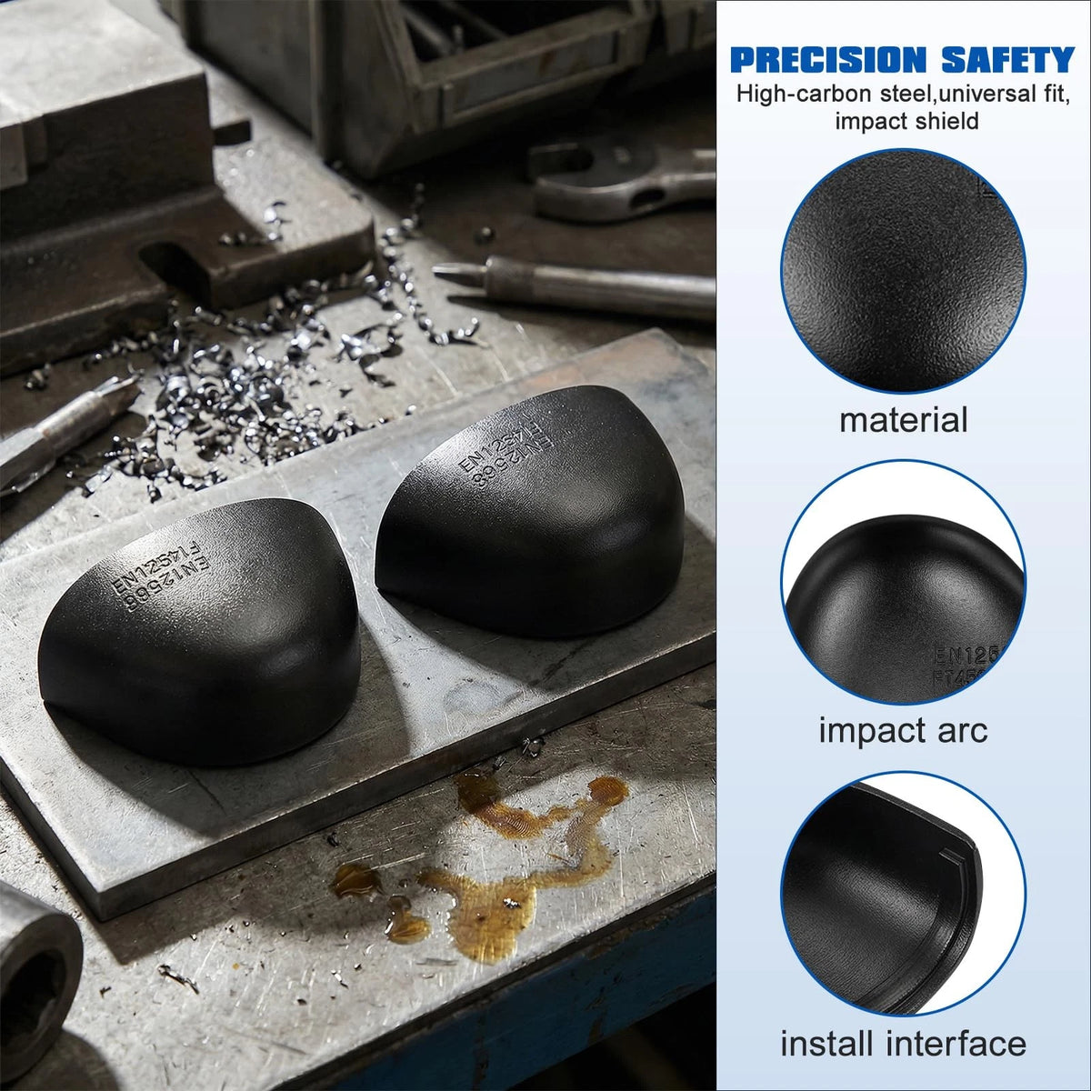 1 Pair Steel Toe Caps for Universal Fit (Anti-Smash Puncture)