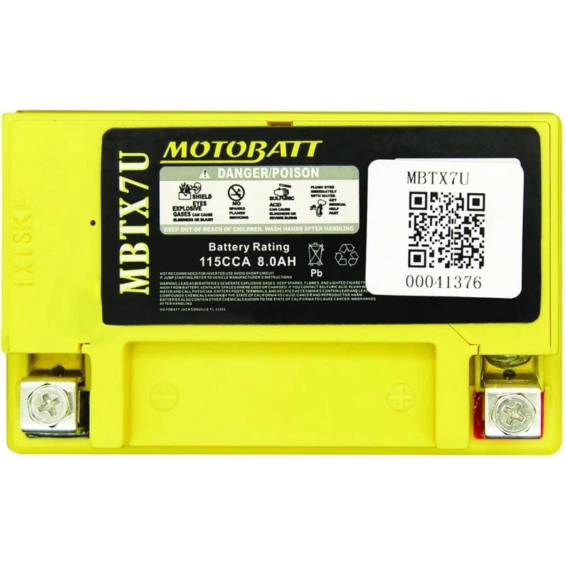 Motobatt Battery MBTX7U for Honda Kawasaki Yamaha Suzuki (12V)