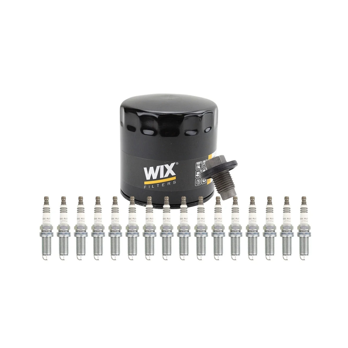 Wix Engine Oil Filter & NGK Spark Plugs Set for Dodge 300 Aspen Charger Ram 2500 V8 (2006–2010)