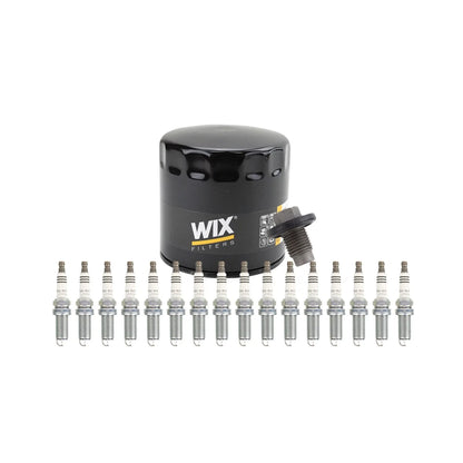 Wix Engine Oil Filter & NGK Spark Plugs Set for Dodge 300 Aspen Charger Ram 2500 V8 (2006–2010)