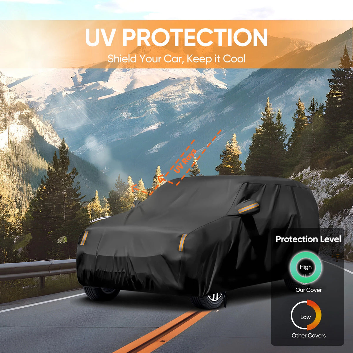 Full Car Cover for SUV (A52-22-Y-ALL) Waterproof UV Snow Dust Protection