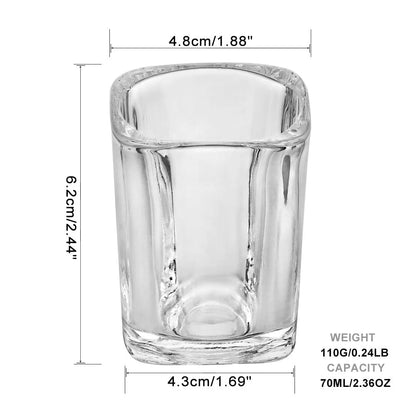Set of 2 Shot Glasses 2.3 oz - Clear Square