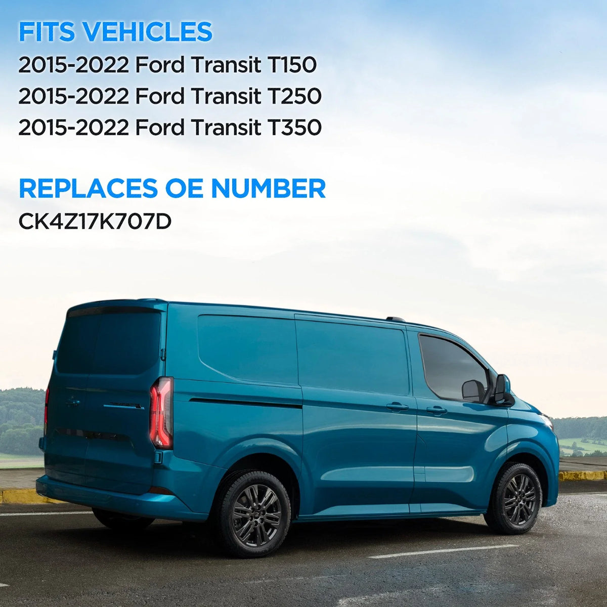 Tow Mirror Glass Upper Right Side for Ford Transit 150 250 350 (2015–2022)