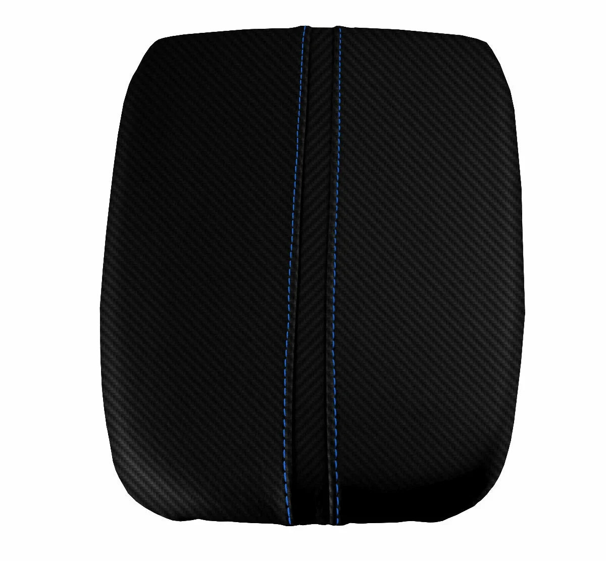 Console Lid Armrest Cover for Acura TLX (2015–2020) Carbon Fiber Blue Stitch