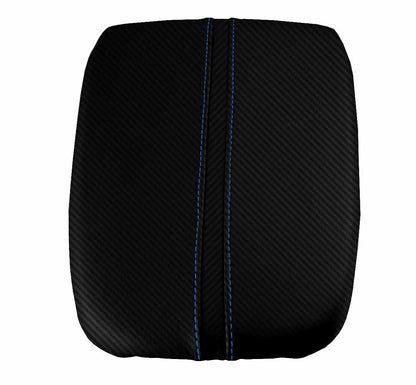 Console Lid Armrest Cover for Acura TLX (2015–2020) Carbon Fiber Blue Stitch