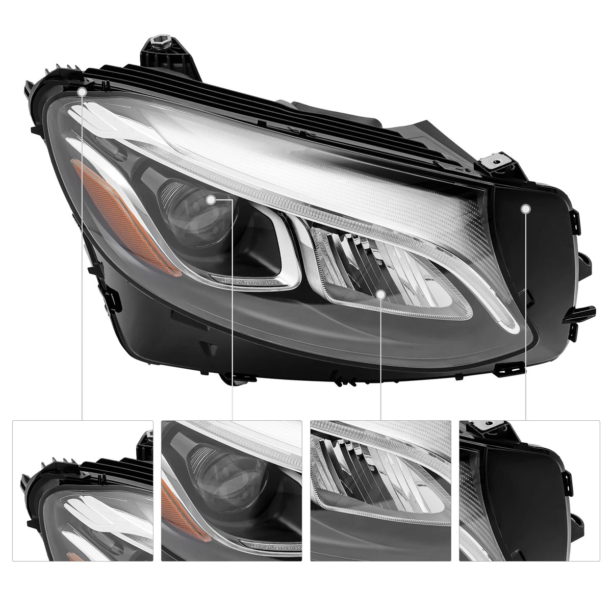 LED Headlight for Mercedes Benz GLC (2016–2019) Right Passenger 2539061401