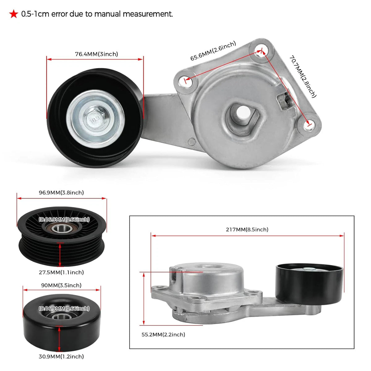 Serpentine Belt Drive Kit Tensioner & Idler Pulley for Ford Expedition