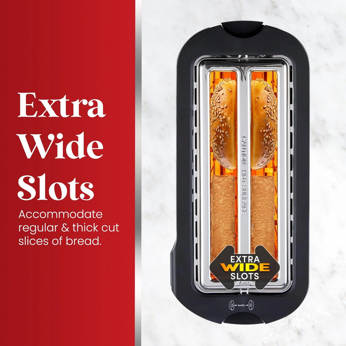 4 Slice Long Slot Toaster for Elite Gourmet ECT5322