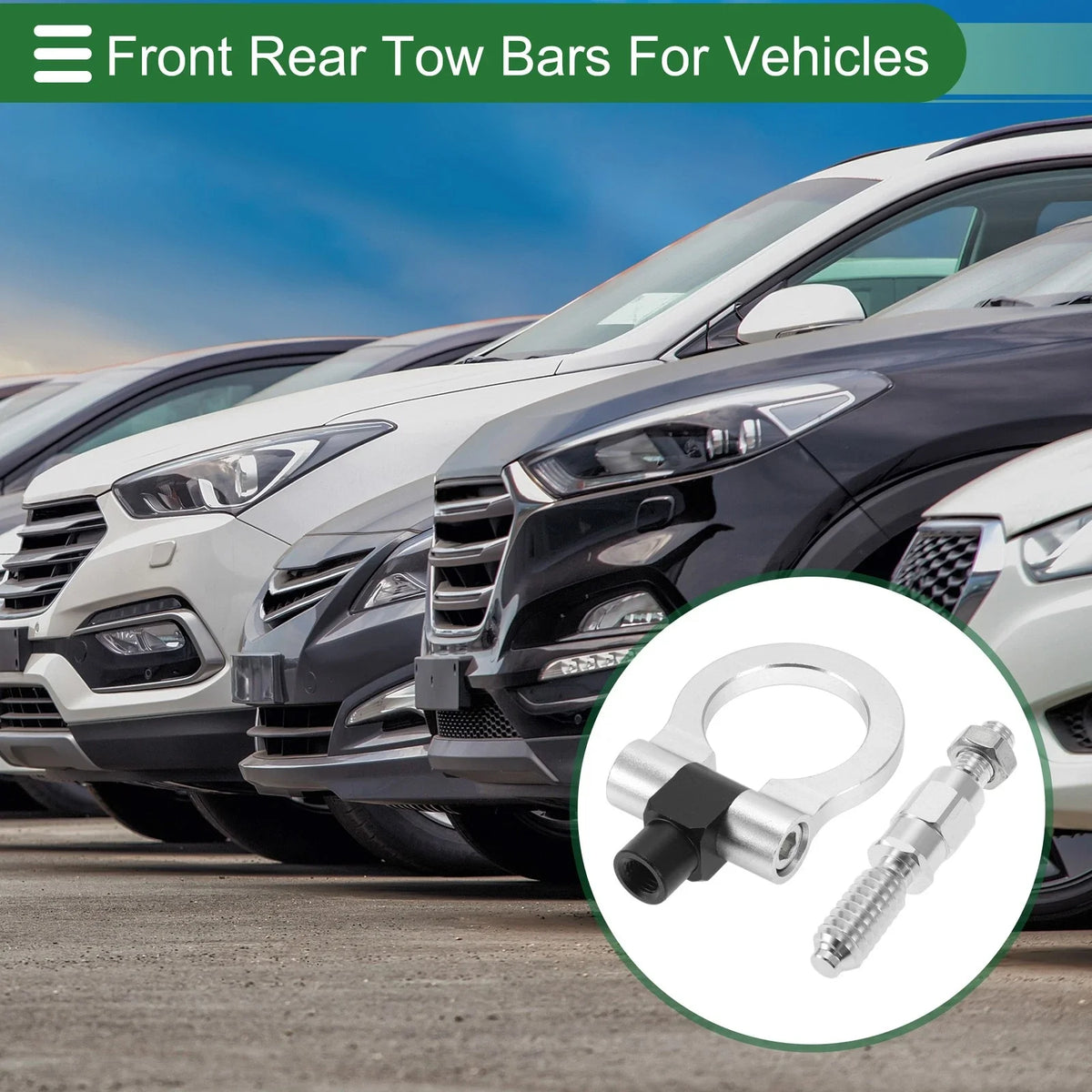 Tow Hook for Ford Focus (1998–2025) 15.6mm Aluminum Alloy Silver Tone