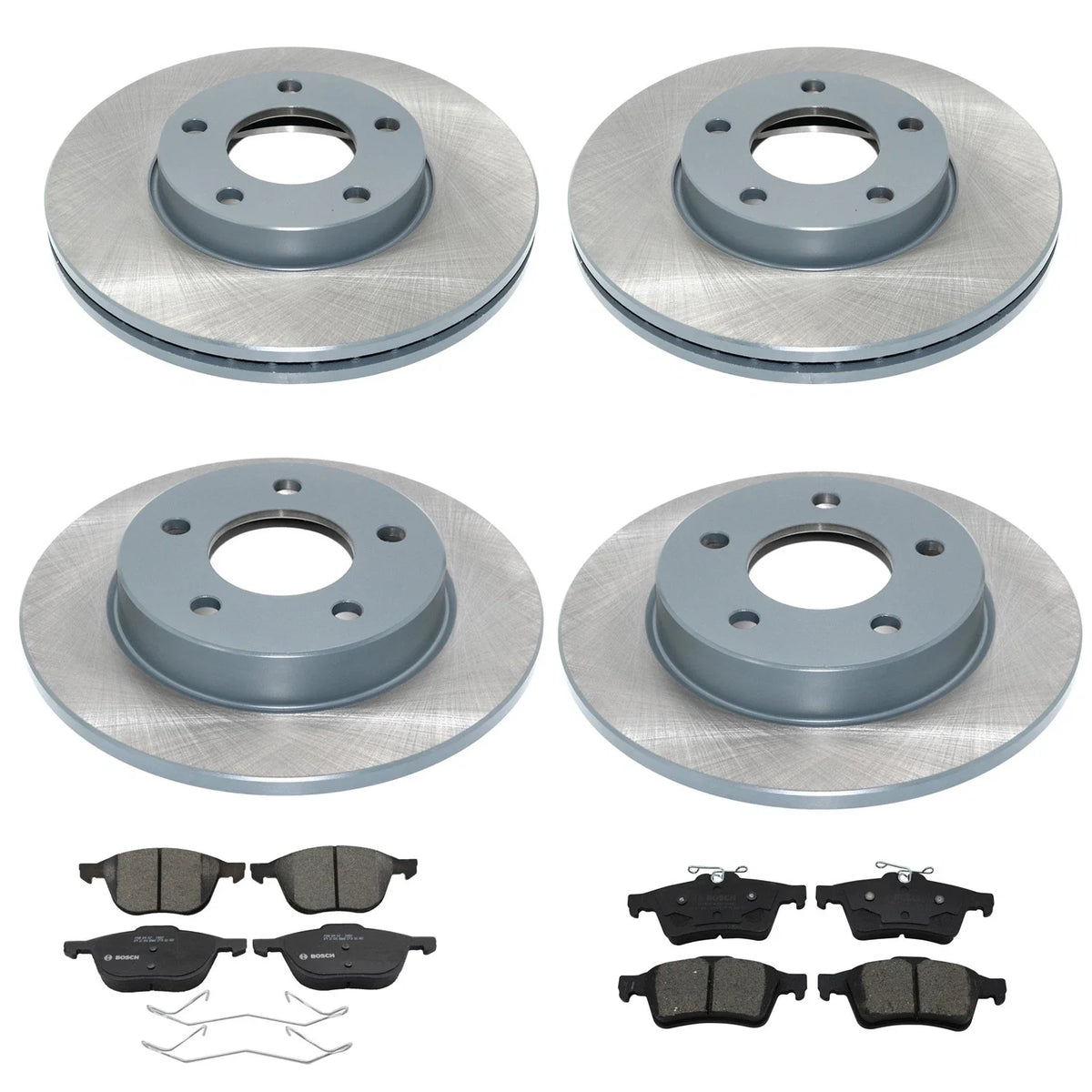 DuraGo Front Rear Rotors & Bosch QuietCast Brake Pads Kit for Mazda 3 (2004–2023)