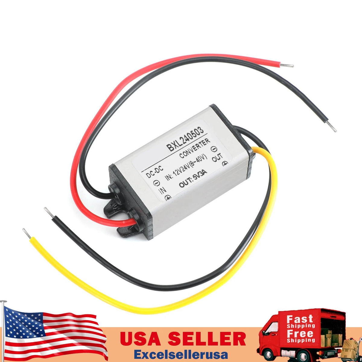 Waterproof 12V/24V to 5V Step Down Converter Module Power Supply I015-A075