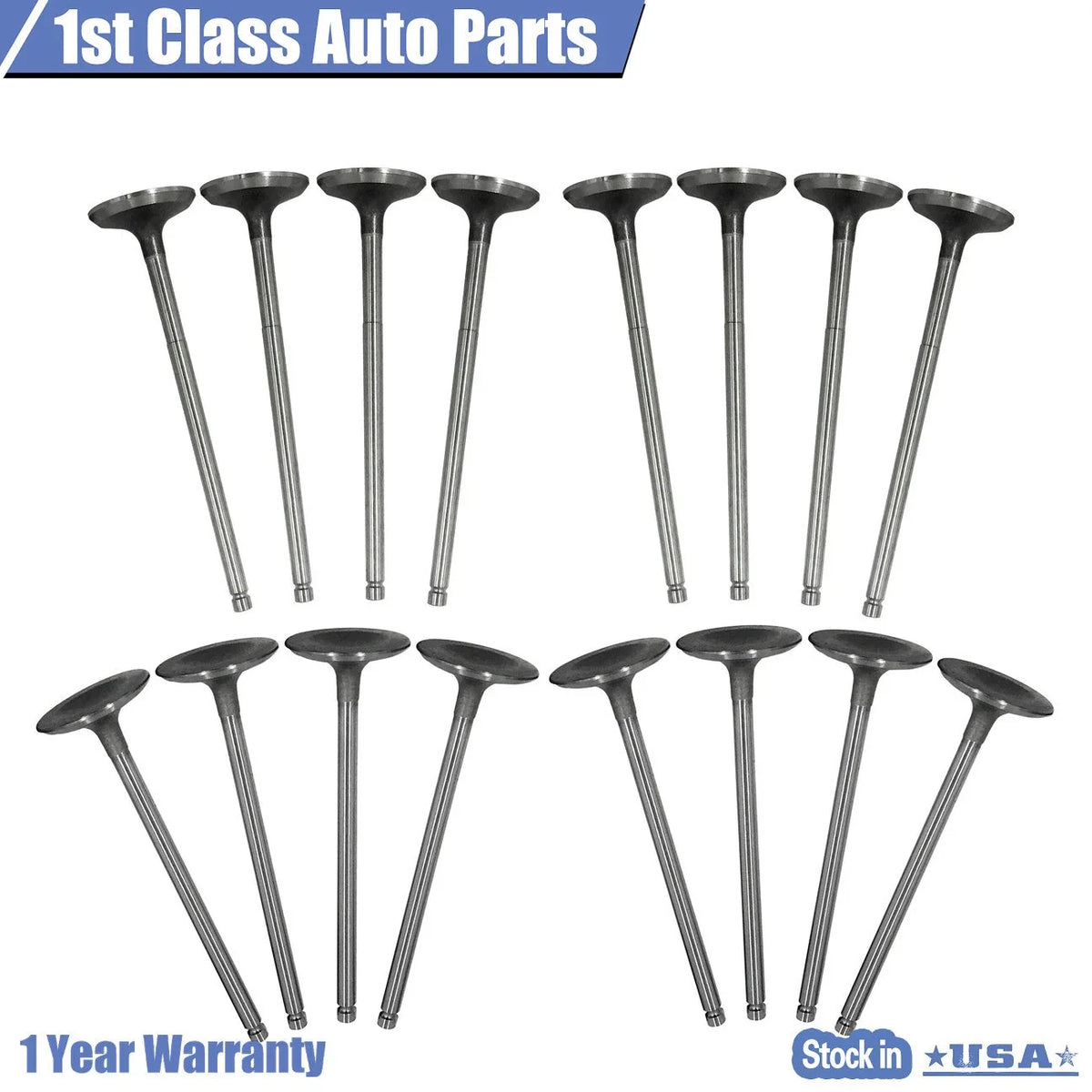 16PCS Intake Exhaust Engine Valves Kit for Subaru 2.2L 2.5L SOHC EJ22E (1999–2011)