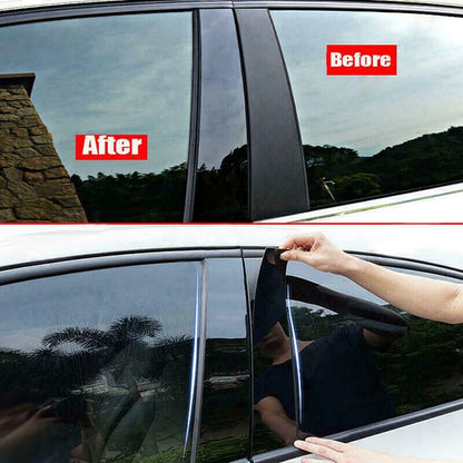 Set of 6 Glossy Black Pillar Post Trim for Hyundai Creta Ix25 (2020–2023)