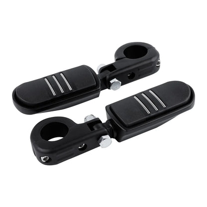 1-1/4" Matte Black Engine Guard Foot Pegs for Harley Touring Sportster