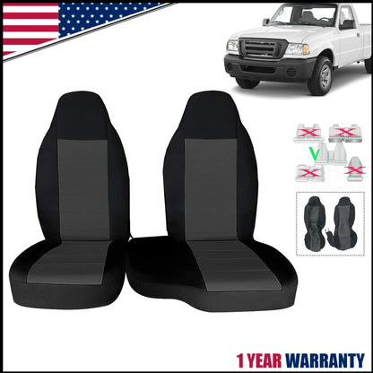Set of 2 Hi-Back Car Seat Covers for Ford Ranger (2004–2012) Deep Gray