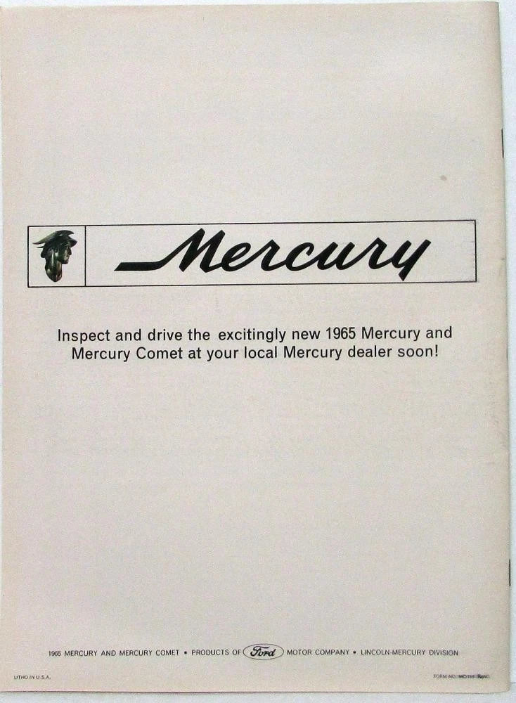 Sales Brochure for Mercury Monterey Montclair Park Lane Comet (1965)