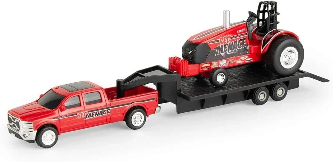 ERTL 1/64 Case IH Pulling Tractor with Pickup Truck & Trailer (No Year)